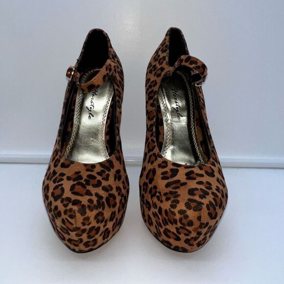 Herstyle Jaslene Leopard Platform Mary Jane Stiletto Shoes - Picture 2 of 10